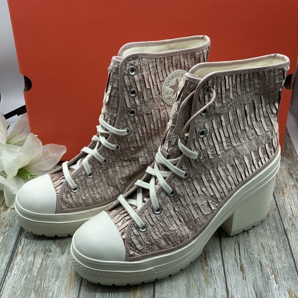 Chuck 70 De Luxe Heel Satin Hightop Boots Shoes Sneakers Size 12.5